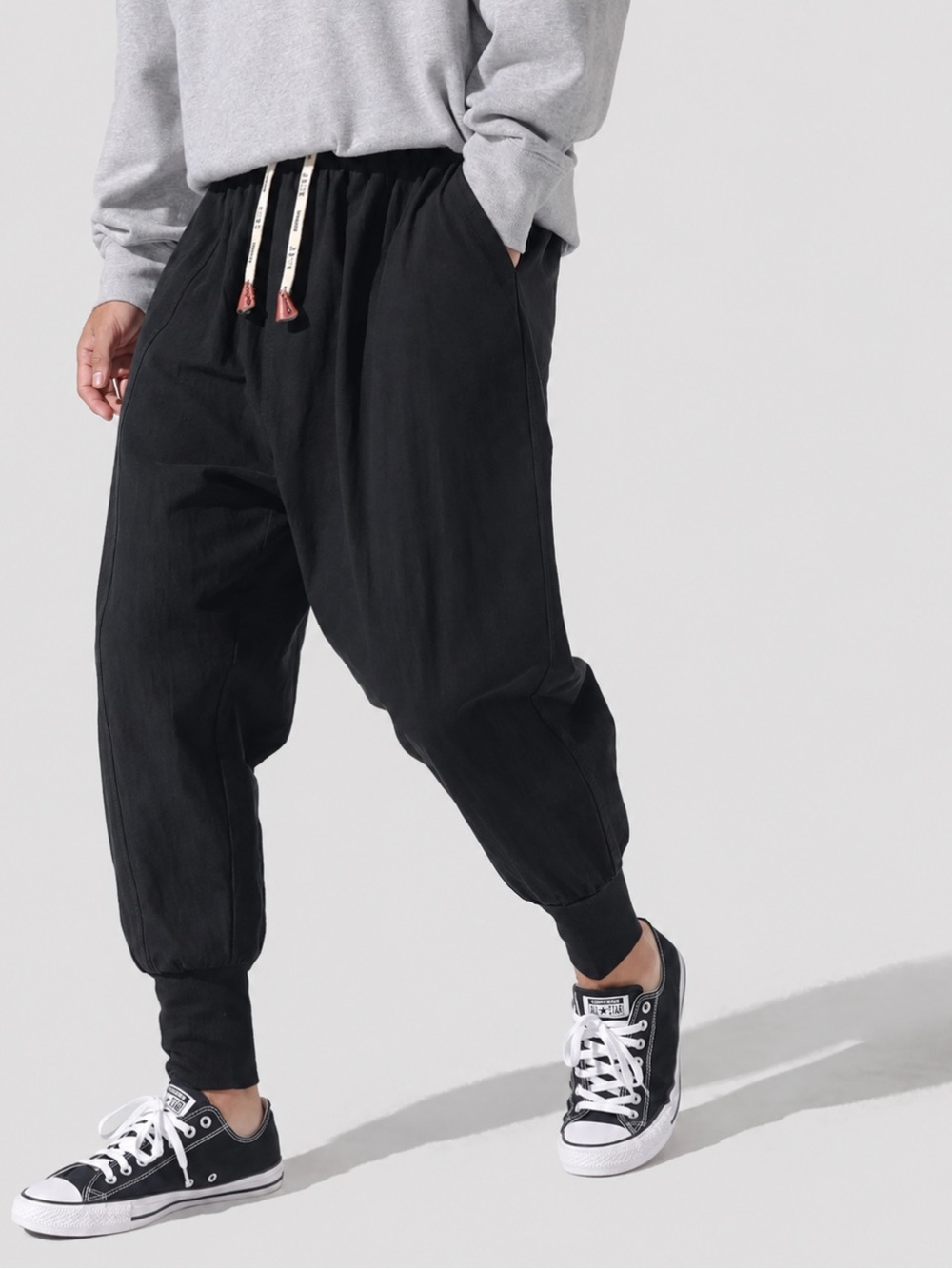 NWT Kidoriman Gelyu Harem Pants Men’s M Black Cotton Japanese Streetwear